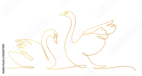 swan line art style. element vector eps 10