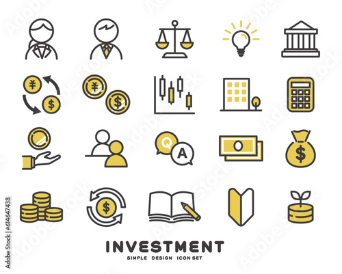 投資や株に関するアイコンのベクターイラスト素材／マネー／ファンド