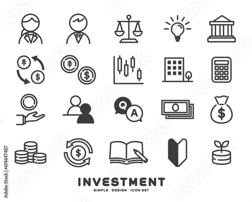 投資や株に関するアイコンのベクターイラスト素材／マネー／ファンド