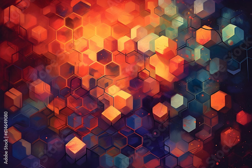 abstract colourful hexatron art background