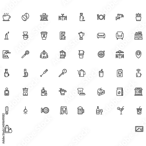 Vector of Cafe Icon Set. Perfect for user interface, new application.