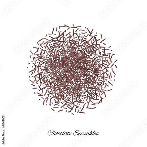 Candy Sprinkle, Donut Chocolate Sprinkles Isolated, Sweet Brown Glaze Decoration, Chocolate Vermicelli