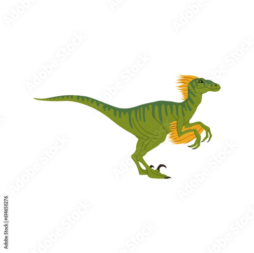 Cartoon dino isolated dinosaur animal, kids toy. Vector ornithopod dinosaur, walkeri dino robot model. Dinosaur extinct prehistoric t-rex © Buch&Bee