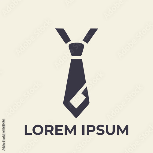 Tie icon vector illustration logo template for company logo and anything. Isolated on light brown background