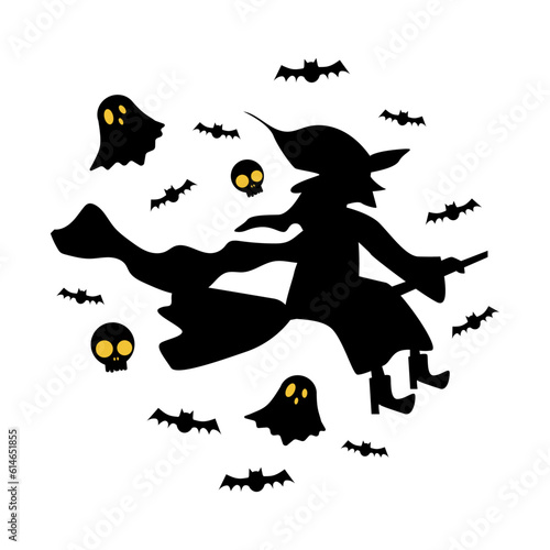 Collection of silhouette elements for Halloween