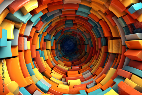 abstract 3D tunnel segmentation art background