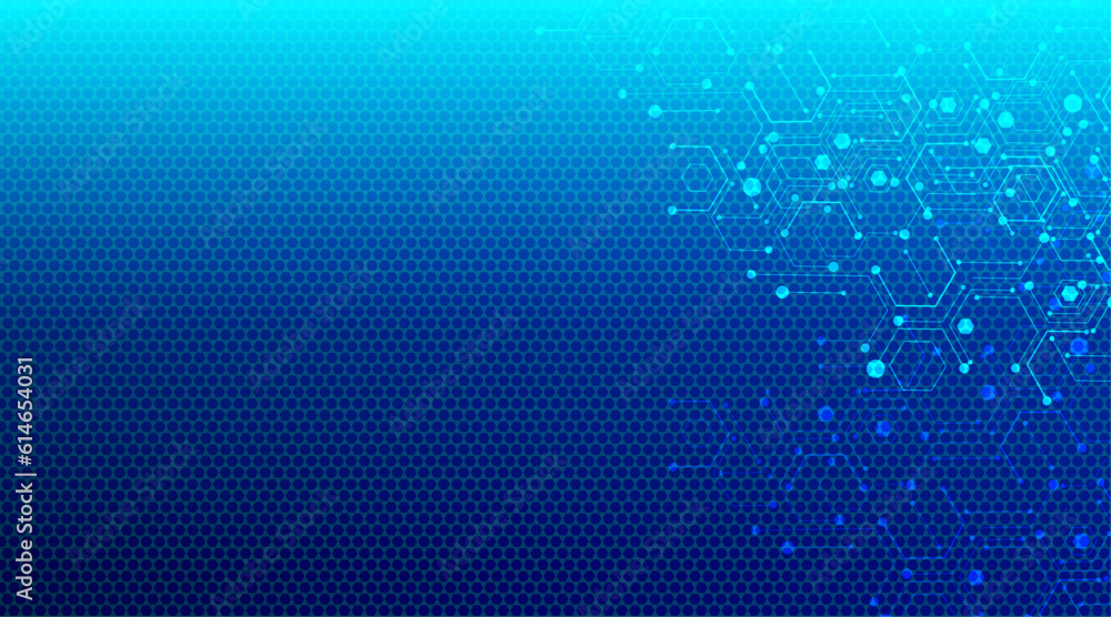 Fototapeta premium Abstract computer technology background with circuit board and hexagon tech.Vector illustration