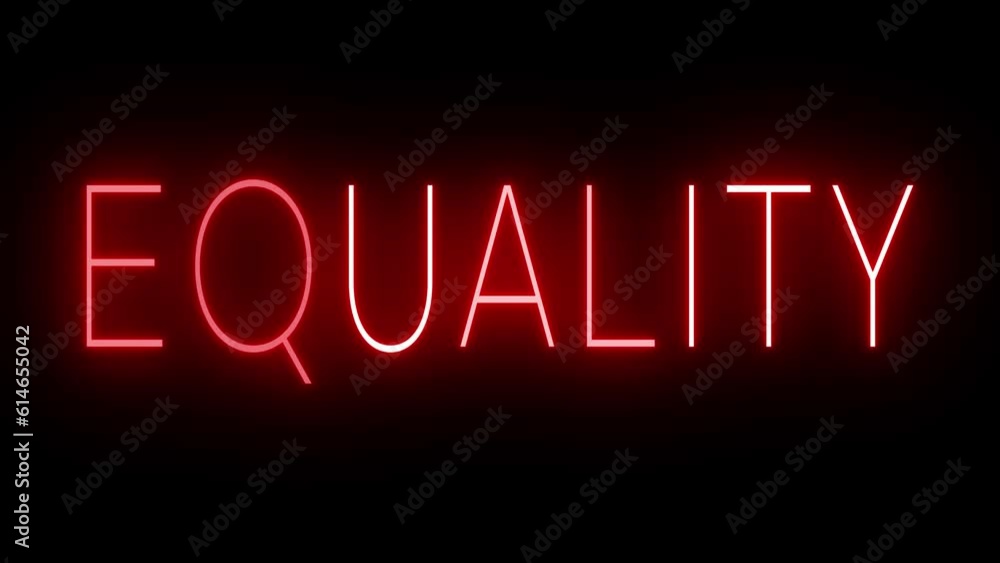 Blinking neon lettering against a black background with a pride theme Blinking neon lettering against a black background with a pride theme