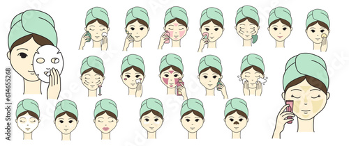 Woman Skincare Face Routine Icon 1
