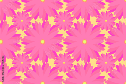Bright pink, tender, summer flower. Trendy, stylish, fashionable, seamless vector pattern for design and decoration. 