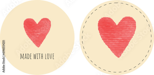 label, sticker handmade, for business, made with love, round label sticker