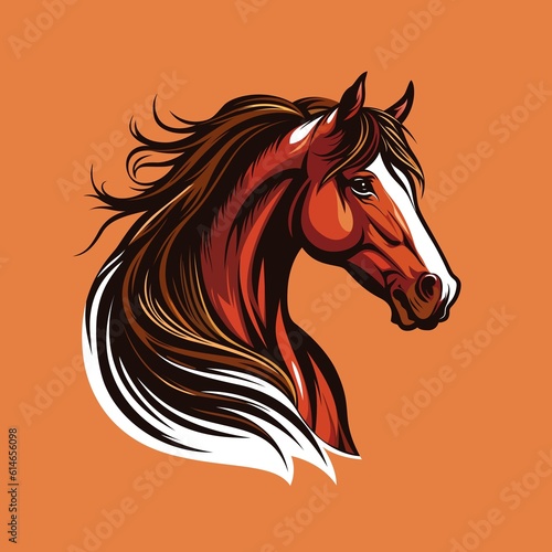 Horse mustang stallion mascot, AI generated bronco