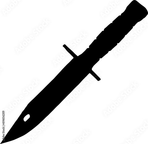 Black and white military knife
