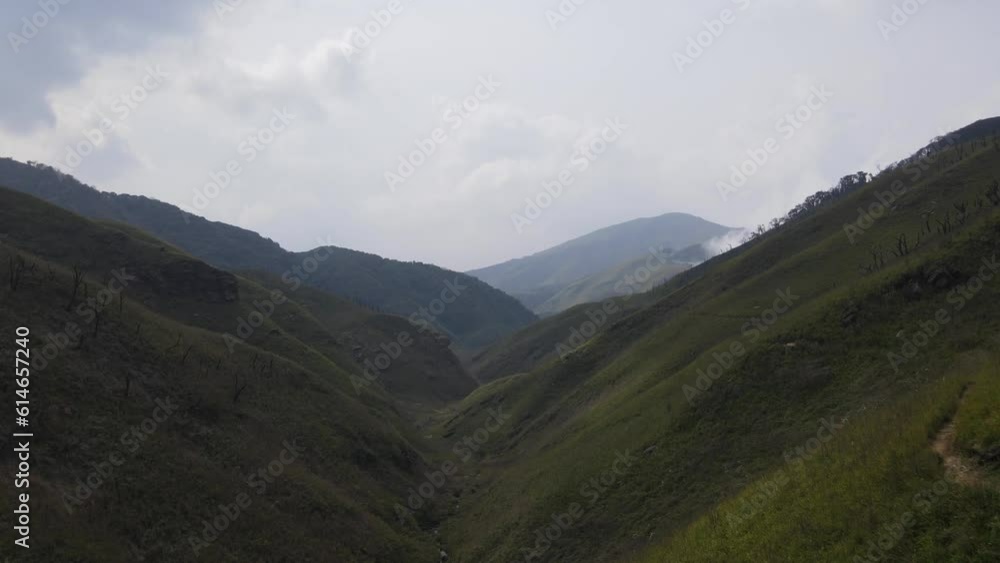 Drone shot Dzukou Valley trek in Nagaland Drone shot Dzukou Valley trek in Nagaland