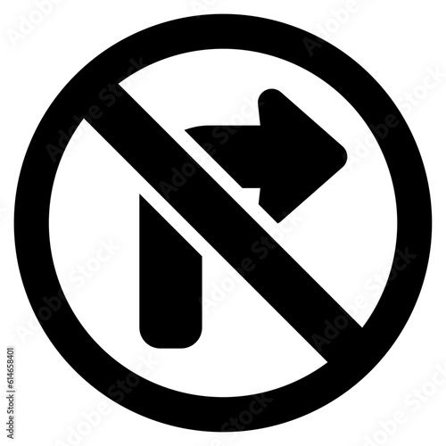 Turn right icon in solid style, use for website mobile app presentation