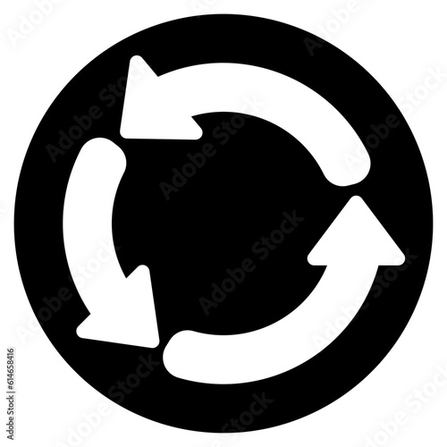 Roundabout icon in solid style, use for website mobile app presentation