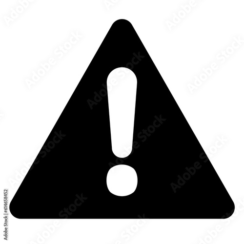 Warning icon in solid style, use for website mobile app presentation
