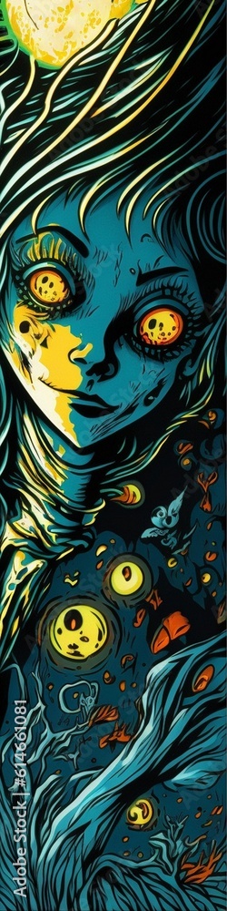 Fototapeta premium Monster Woman Bookmark Design Created with Generative AI Tools