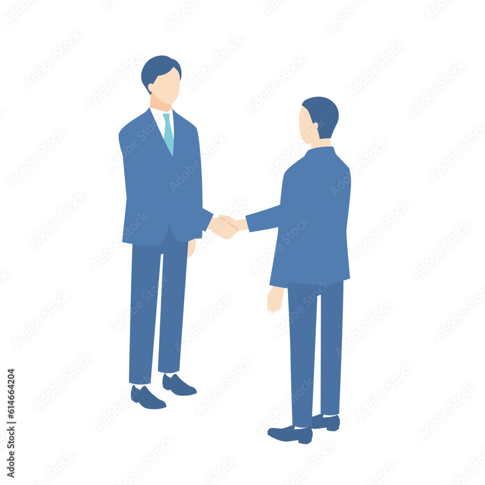 握手をするビジネスマンと採用が決まった男性
