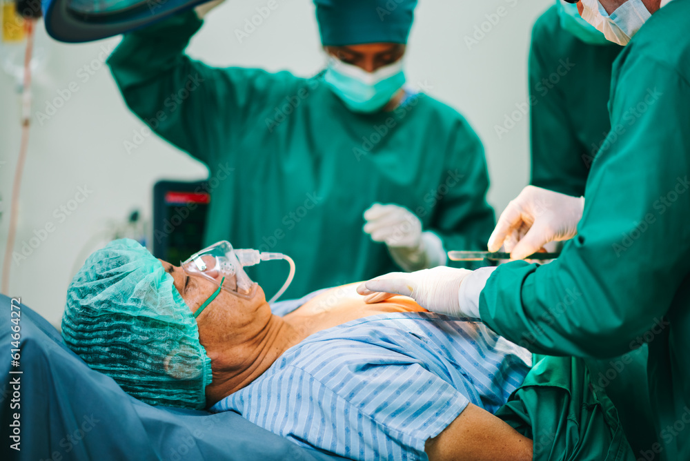 Surgery doctor team and nurse working in operating room at hospital. Surgery doctor team and nurse working in operating room at hospital.