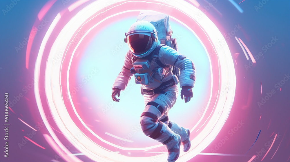 Fototapeta premium Illustration of science fiction and astronomy surreal background. Created with Generative AI