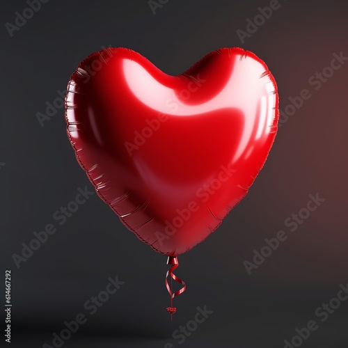 Beautiful banner Heart Valentines Day love image red ball. Background Generative Ai