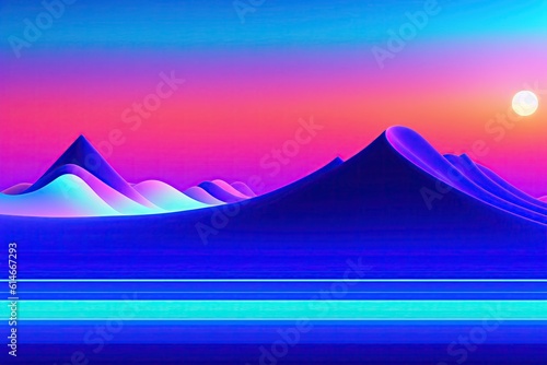 Vaporwave Background Illustration Blue Purple