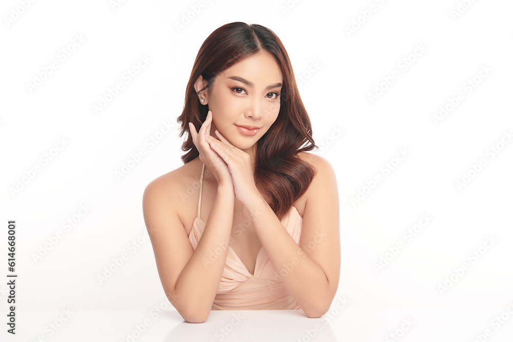 Beautiful young asian woman with clean fresh skin on white background, Face care, Facial treatment, Cosmetology, beauty and spa, Asian women portrait. Beautiful young asian woman with clean fresh skin on white background, Face care, Facial treatment, Cosmetology, beauty and spa, Asian women portrait.