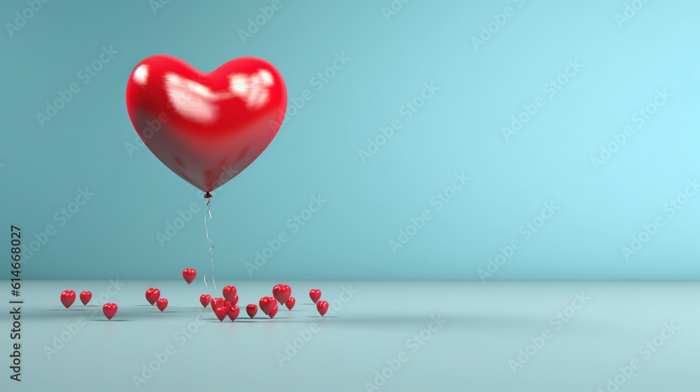 Beautiful banner Heart Valentines Day love image red ball. Background Generative Ai Beautiful banner Heart Valentines Day love image red ball. Background Generative Ai