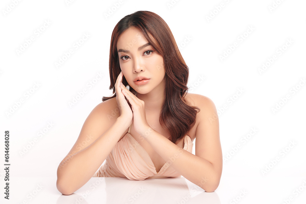 Beautiful young asian woman with clean fresh skin on white background, Face care, Facial treatment, Cosmetology, beauty and spa, Asian women portrait. Beautiful young asian woman with clean fresh skin on white background, Face care, Facial treatment, Cosmetology, beauty and spa, Asian women portrait.