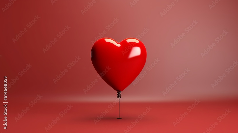 Beautiful banner Heart Valentines Day love image red ball. Background Generative Ai Beautiful banner Heart Valentines Day love image red ball. Background Generative Ai