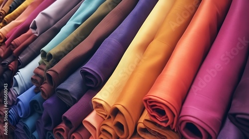 Vibrant fabric of clothes photo