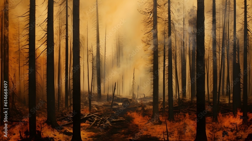 Large flames of forest fire Large flames of forest fire