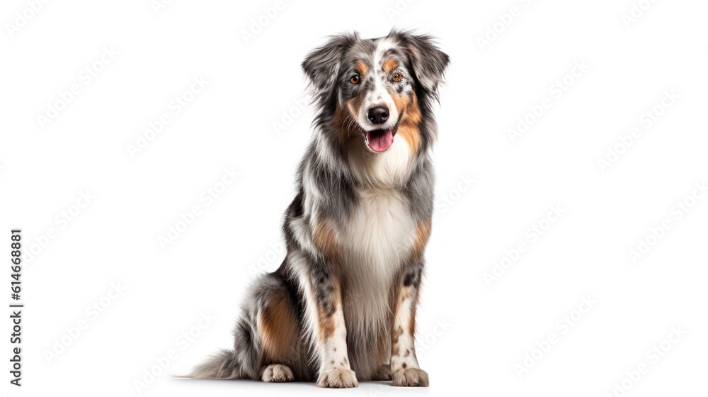 border collie puppy on the white background . generative AI