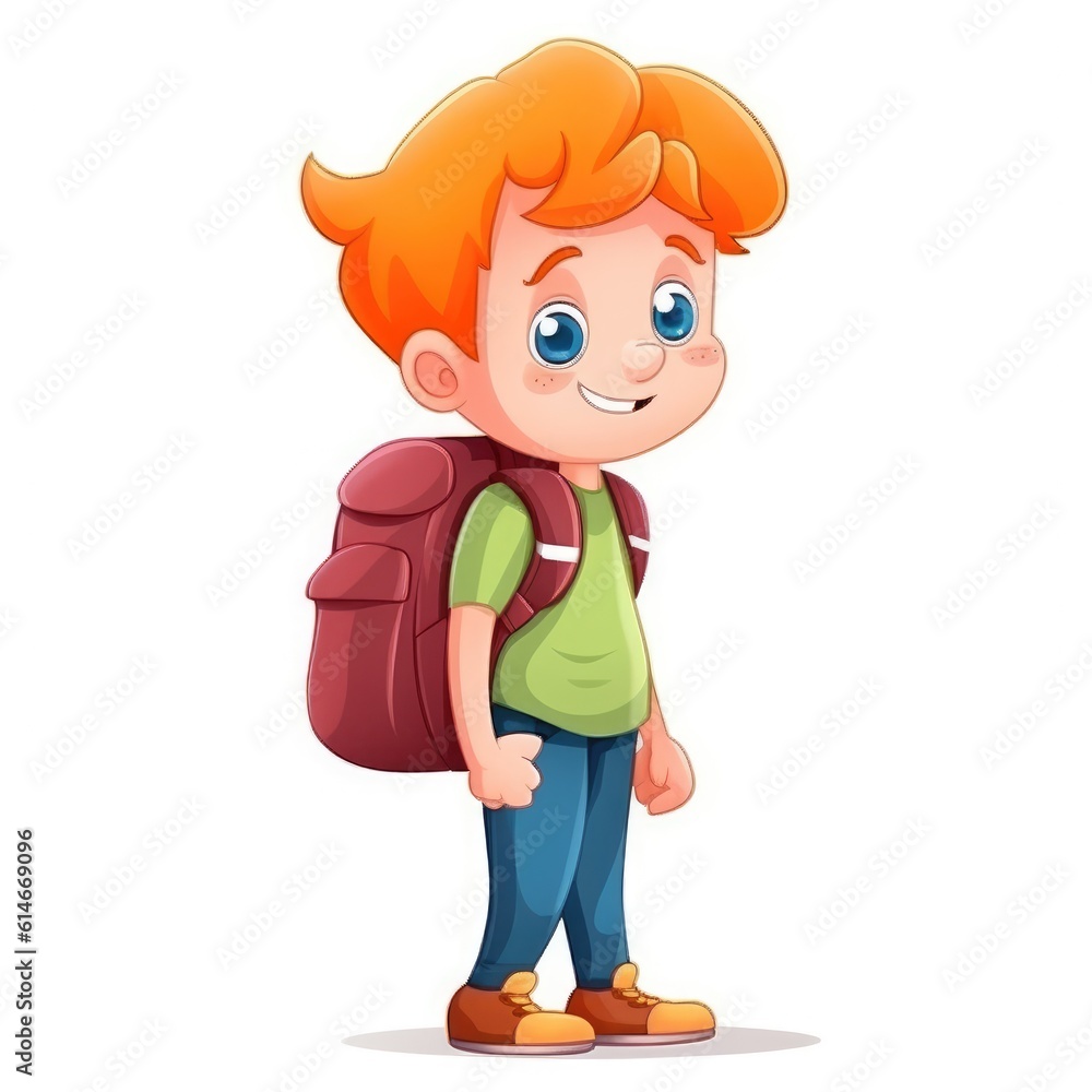 Cute child with backpack. Back to school. Generative AI Cute child with backpack. Back to school. Generative AI