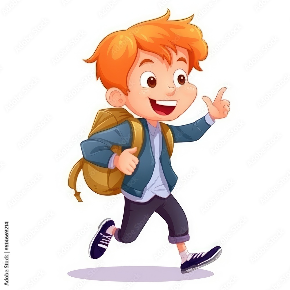 Cute child with backpack. Back to school. Generative AI Cute child with backpack. Back to school. Generative AI