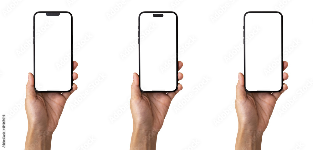 Mockup iphone hand - clipping path , Studio shot of Smartphone iPhone ...