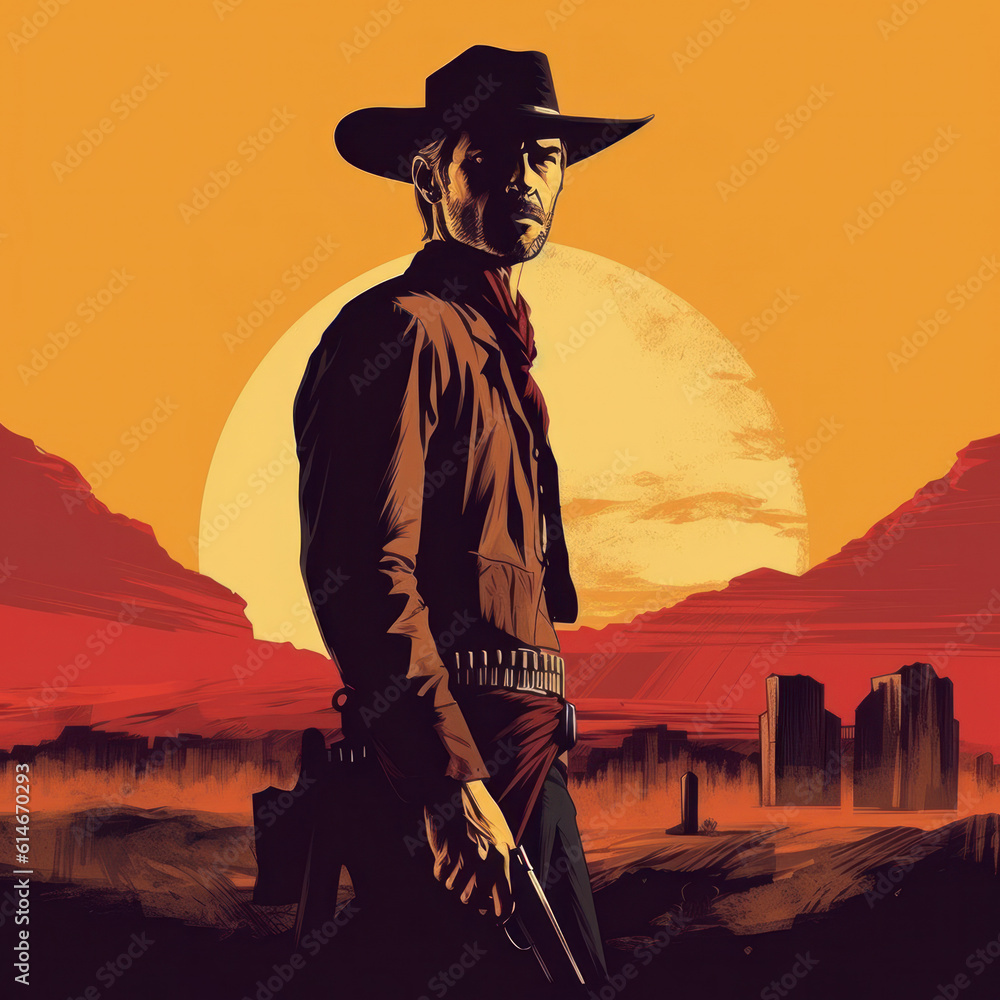 cowboy in desert . generative AI cowboy in desert . generative AI