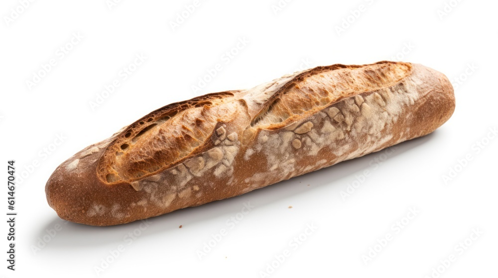 french baguette bread isolated on white . generative AI french baguette bread isolated on white . generative AI