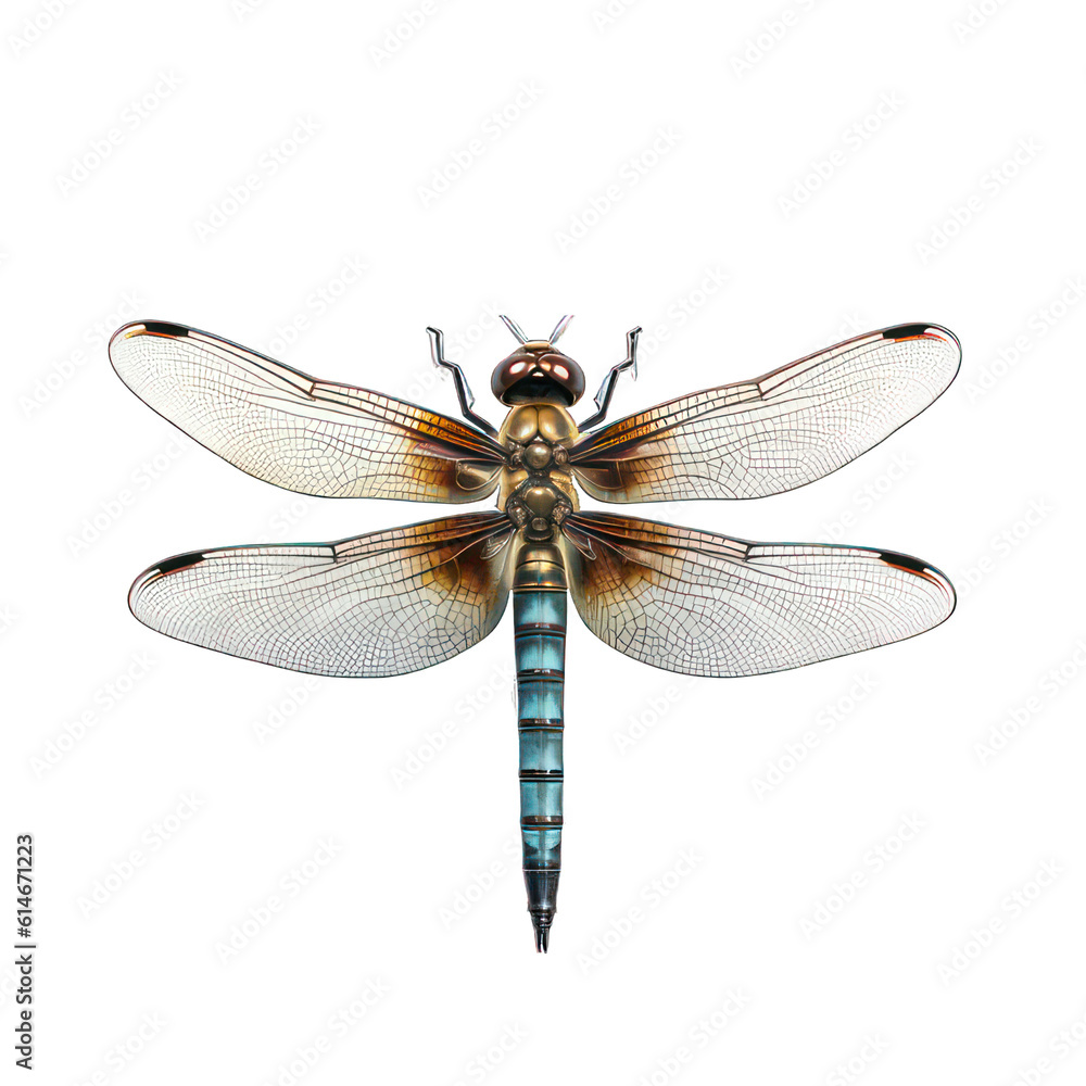 Dragonfly isolated on white created with Generative AI Dragonfly isolated on white created with Generative AI