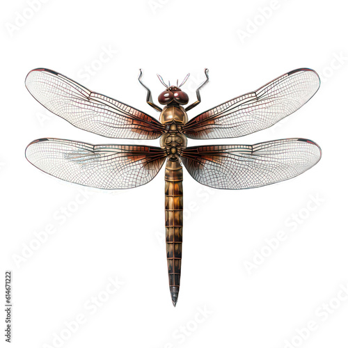 Dragonfly isolated on white created with Generative AI