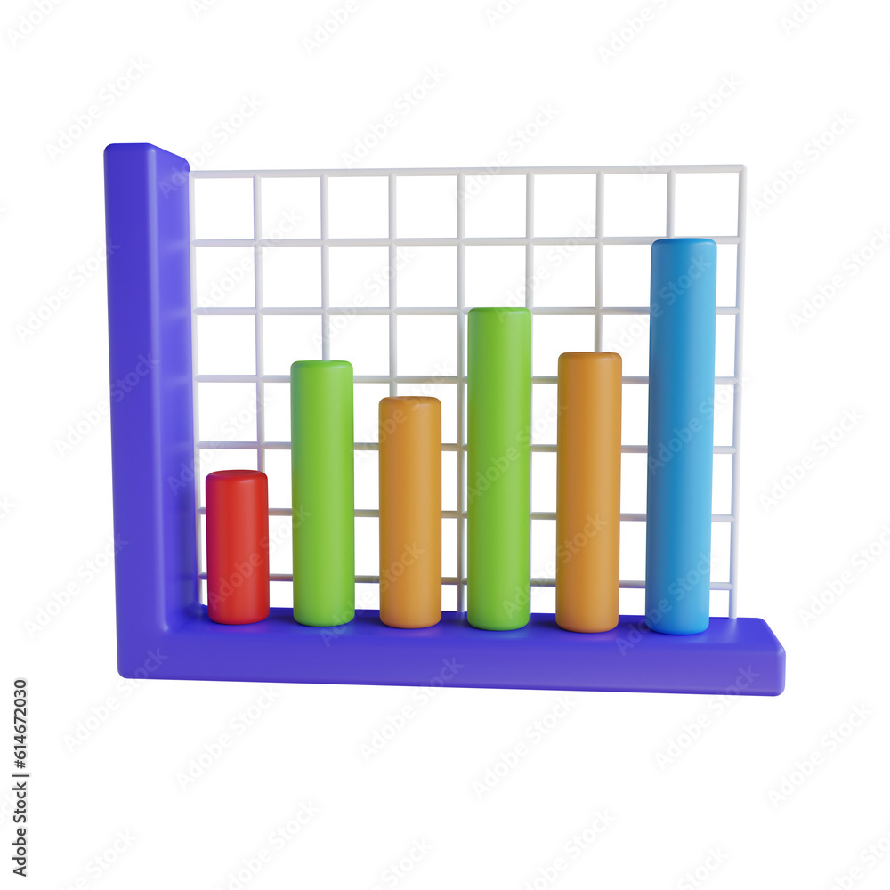 3d Bar Chart. icon isolated on white background. 3d rendering illustration 3d Bar Chart. icon isolated on white background. 3d rendering illustration
