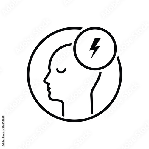 insight logo like thin line human head. concept of wisdom or genius and sudden idea or unique and different. lineart flat stroke monoline iq logotype graphic art design isolated on white background