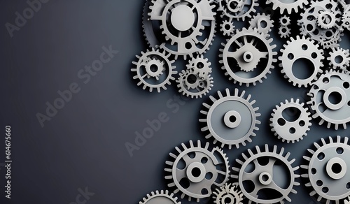 background of many iron gears mechanism - copy space