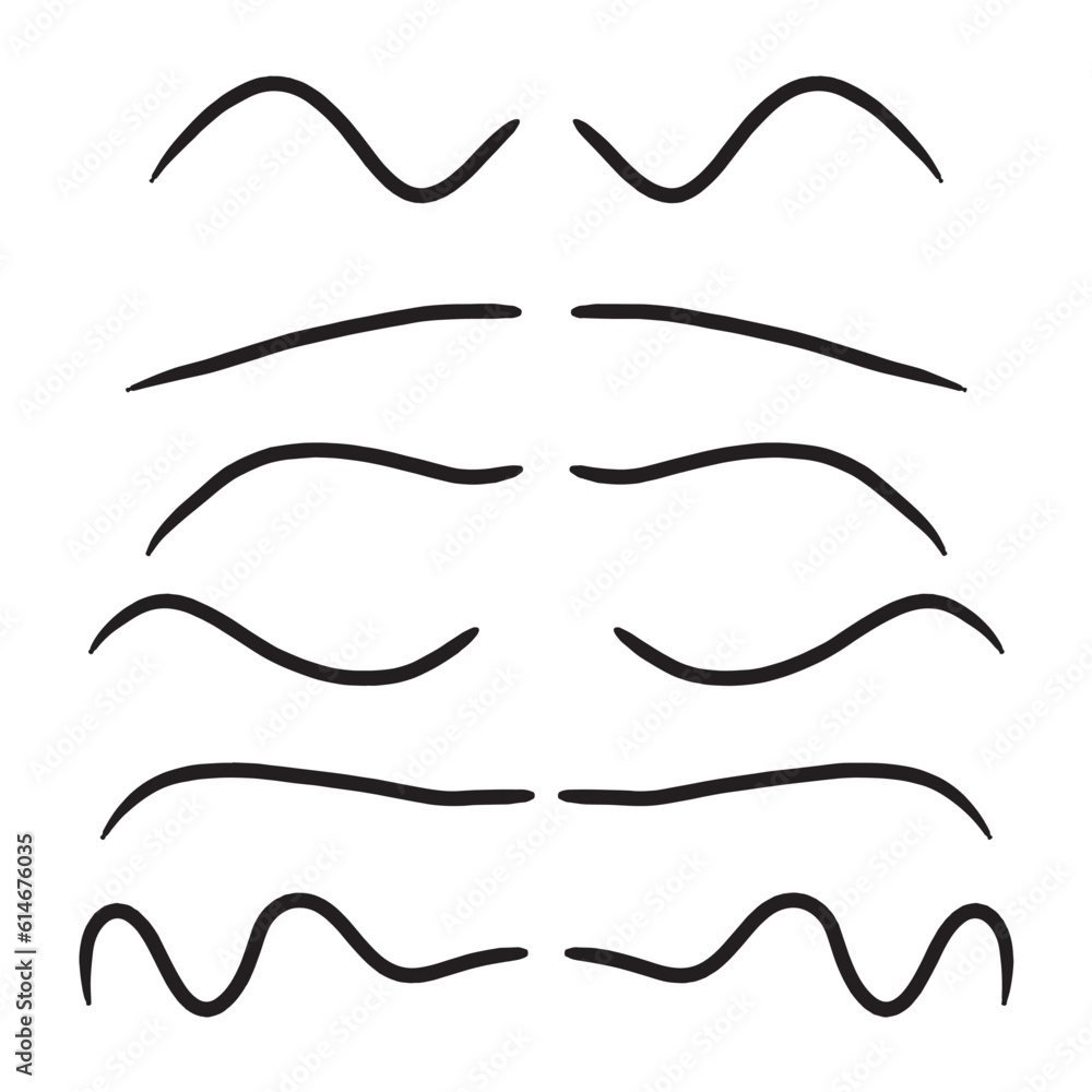 Hand drawn doodle underlines Hand drawn doodle underlines