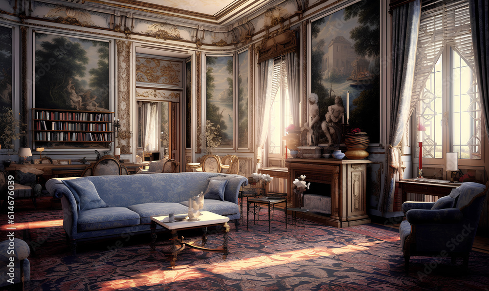 Bourgeoisie interior living design - Generative AI