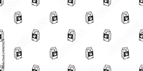 dog paw seamless pattern footprint milk bottle cat kitten food french bulldog vector puppy pet box cartoon doodle gift wrapping paper tile background repeat wallpaper illustration design isolated