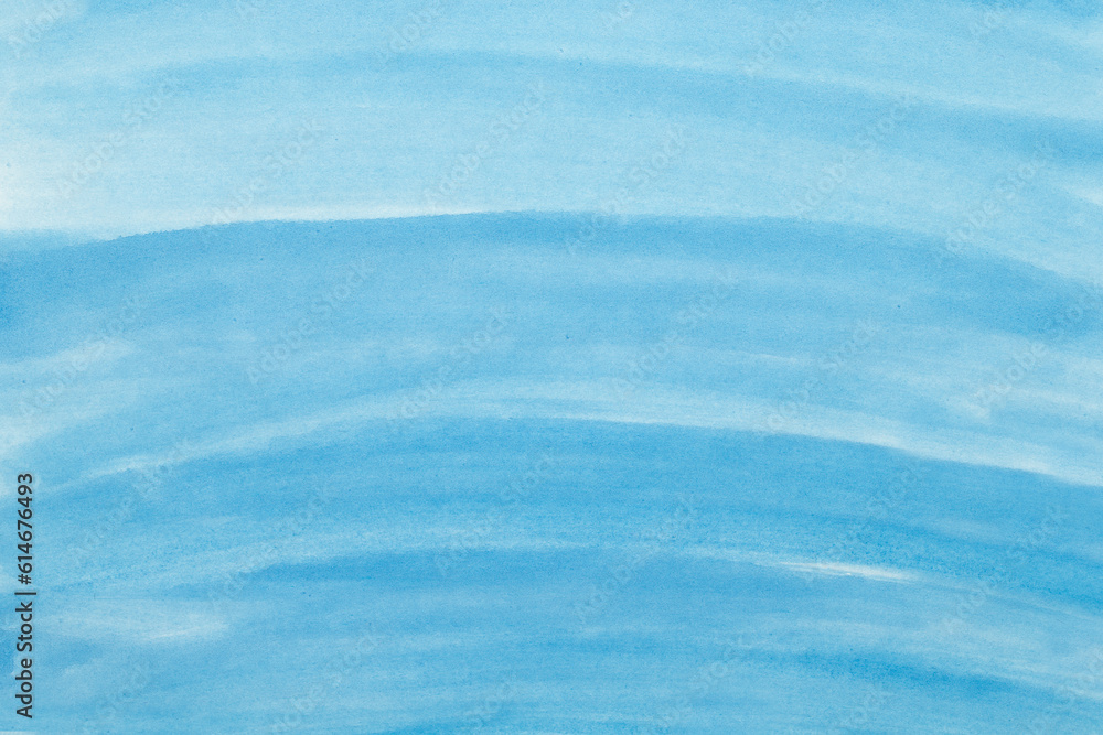 Fototapeta premium Abstract blue watercolor background. The color splashing on the paper. Hand drawn.