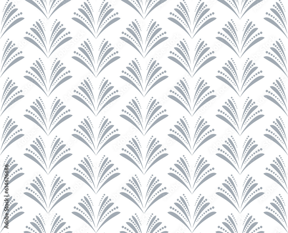 Flower geometric pattern. Seamless vector background. Gray and white ornament. Flower geometric pattern. Seamless vector background. Gray and white ornament.