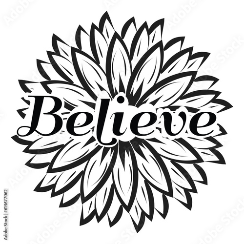 Christian floral art for print or use as poster, card, tattoo or T Shirt